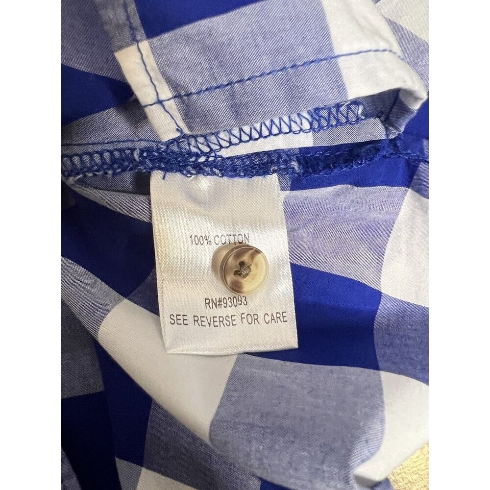 Tyler Boe Size XL Jenny Top Pleated Puff Sleeve Blue Gingham Plaid Cottagecore - Picture 13 of 14